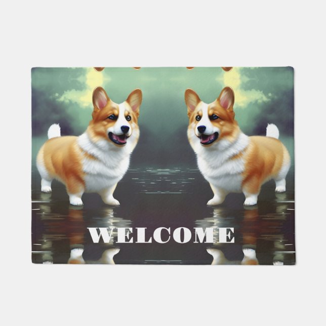 Felpudo Corgi en el agua (Anverso)