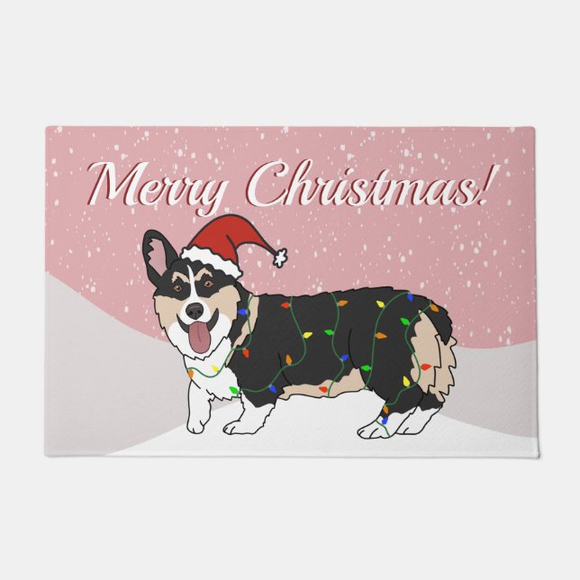 Felpudo Corgi Navidades de Cute (Anverso)