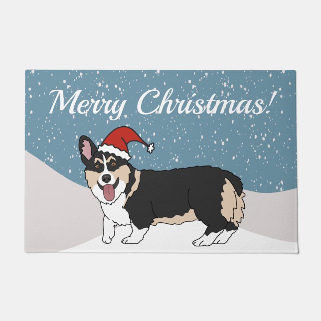 Felpudo Corgi Navidades de Cute (Anverso)