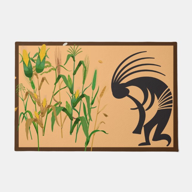 Felpudo Cornfield Springtime Kokopelli Doormat (Anverso)
