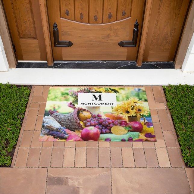 Felpudo Cornucopia Autumn Harvest Chef's Table Monogram (Exterior)