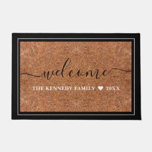 Felpudo Coro de bienvenida personalizado de nombre de fami