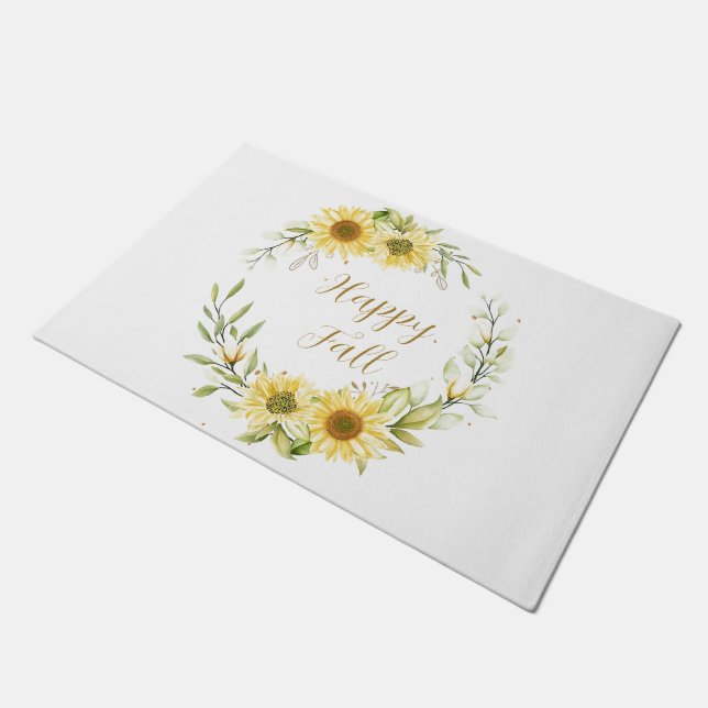 Felpudo Corona de girasoles con texto personalizable (Angular)