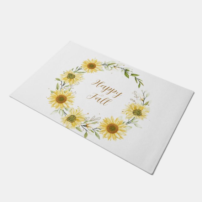 Felpudo Corona de girasoles con texto personalizable  (Angular)