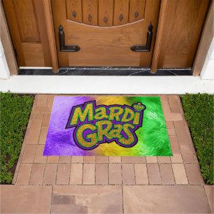 Felpudo Corona tema Mardi Gras festivo de SlipperyJoe rein