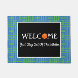 Felpudo Cortes de baloncesto azul y verde, bolas de Naranj