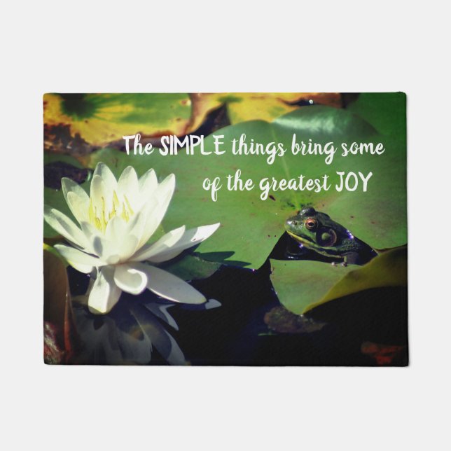 Felpudo Cosas simples Rana Cita Inspiradora (Anverso)