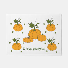 Felpudo Cosecha romántica de calabaza de naranja cutáneo