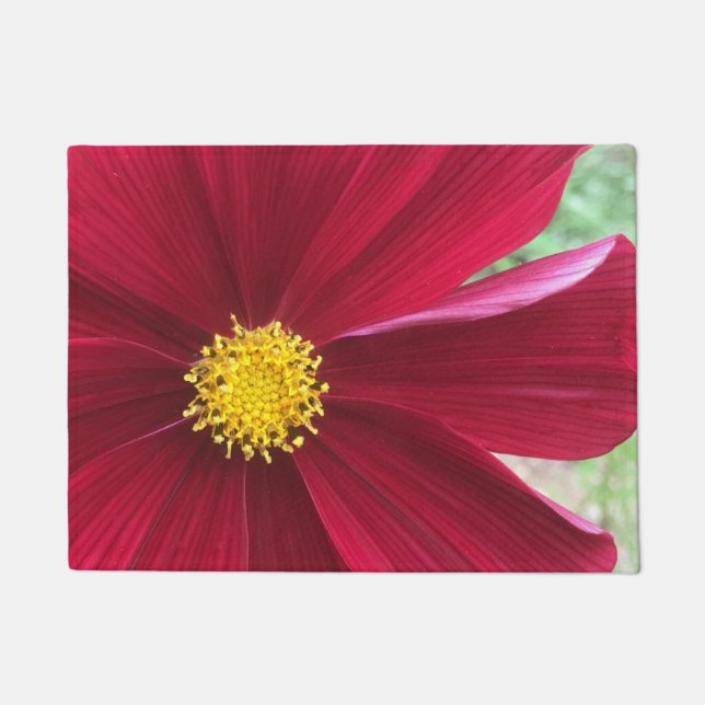 Felpudo Cosmos rojos florecen (Anverso)