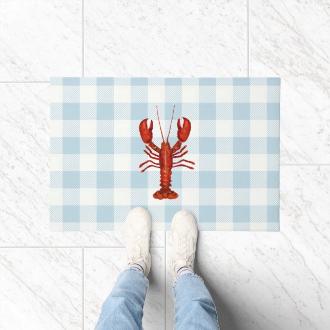 Felpudo Costera de Búfalo de Gingham de Lobster (Interior)
