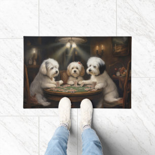 Felpudo Coton De Tulear Dogs Jugando Arte De Póquer