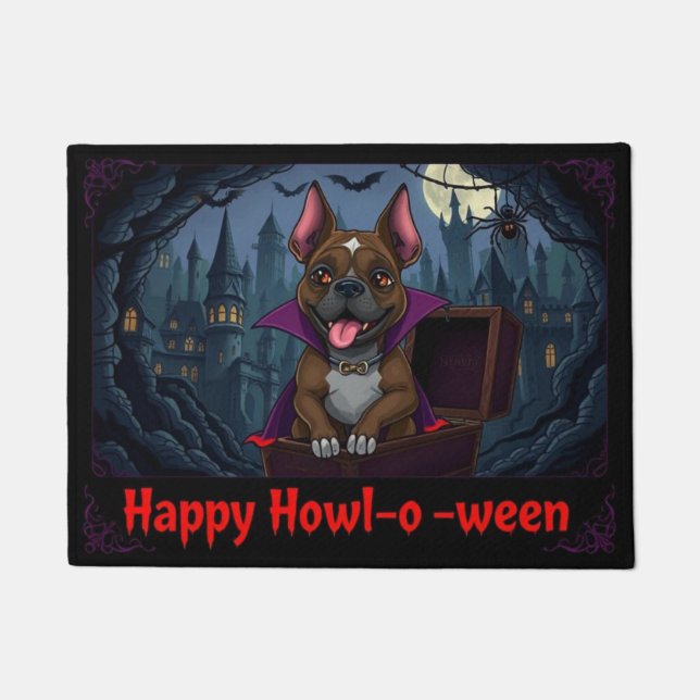 Felpudo Count Pitbull Happy Howl-o-ween (Anverso)