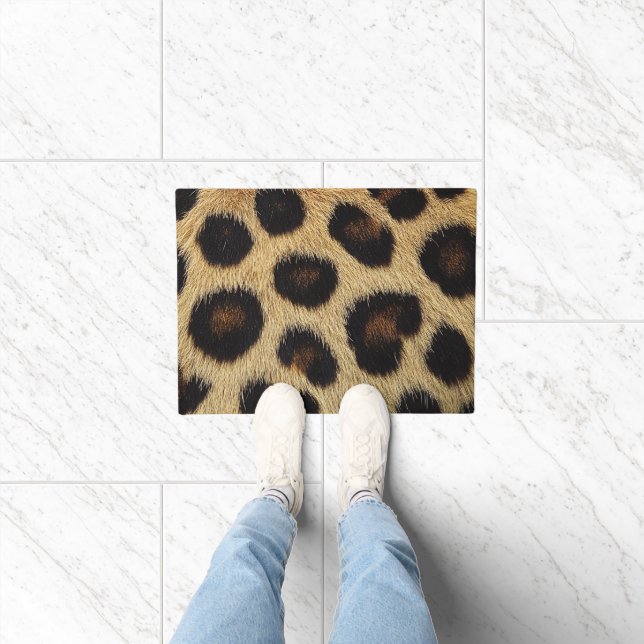 Felpudo Cow Black White Spots Fur (Interior)