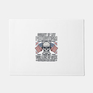 Felpudo Cráneo Patriótico Grabado Vintage Cita Vector Des