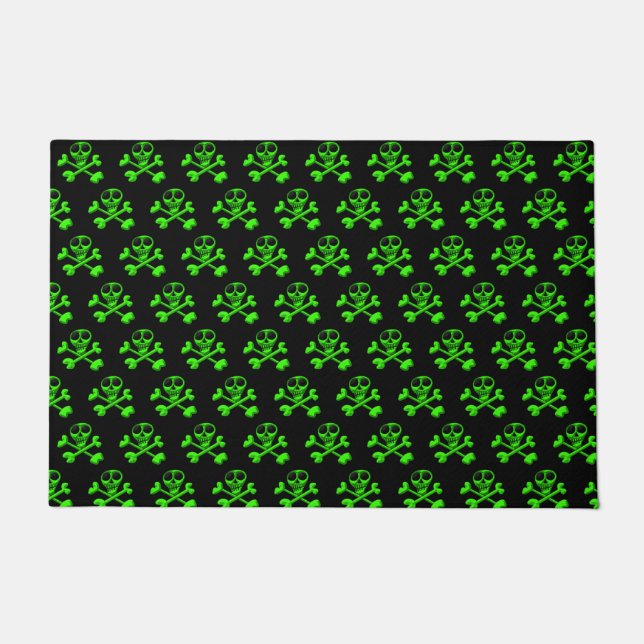 Felpudo cráneo verde neón (Anverso)