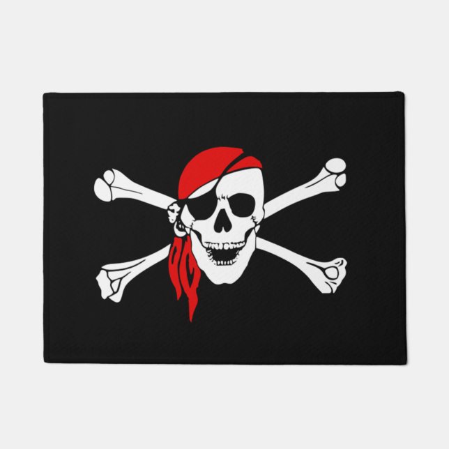 Felpudo Cráneo y bandera pirata del pirata (Anverso)