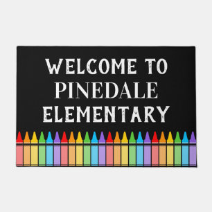 Felpudo Crayons School Welcome Door Mat
