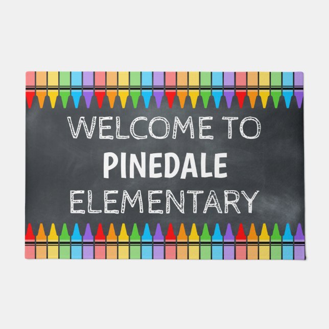 Felpudo Crayons School Welcome Door Mat (Anverso)