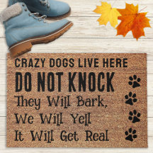 Crazy Dogs Funny Perro Lover Paw Imprimir Entrada