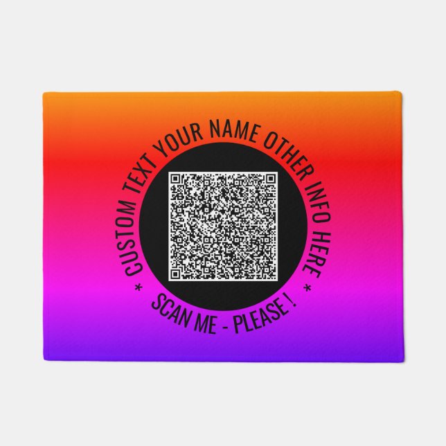 Felpudo Crea Tu Propia Alfombrilla de Código QR con Texto  (Anverso)