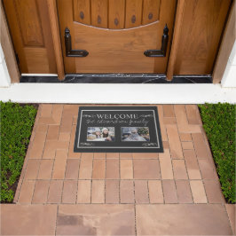 Felpudo Crea tu propia foto familiar Bienvenido nombre de 