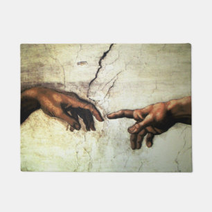 Felpudo Creación de Adán - manos Miguel Ángel 1475 - 15