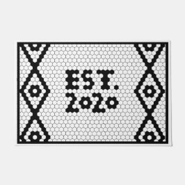 Felpudo Creado 2020 Tile Boda blanco y negro