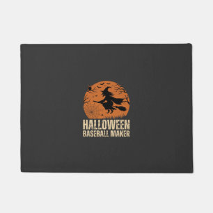 Felpudo Creador de béisbol de Halloween Gráfico de bruja v