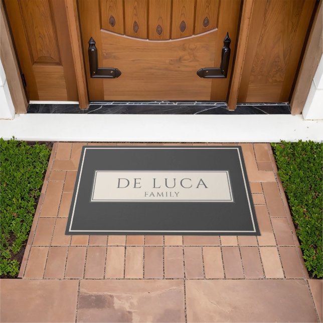 Felpudo Cream Gray Tile Design Family Name (Exterior)
