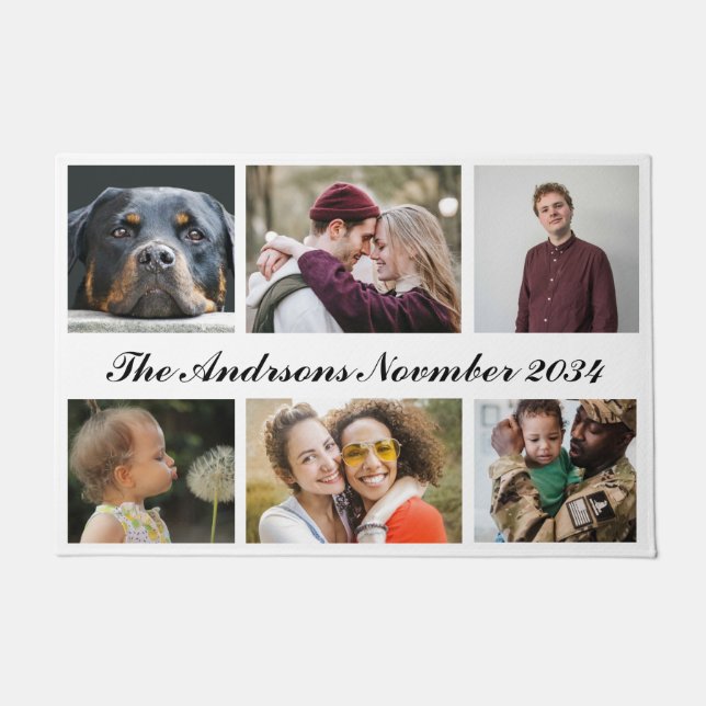 Felpudo Crear un Collage de fotos Personalizado con 6 foto (Anverso)