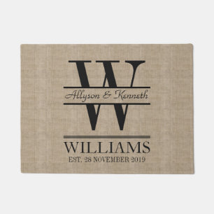 Felpudo Cree su propio monograma del aniversario del