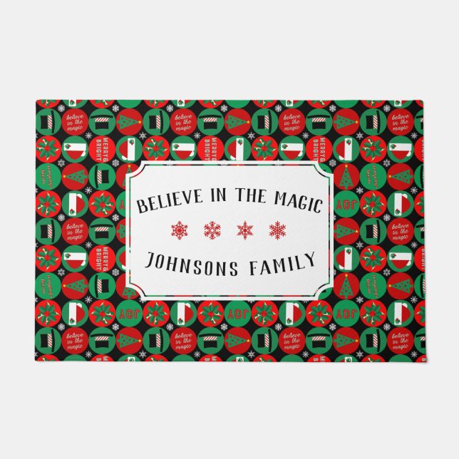 Felpudo Creer en la magia - Patrón de Navidades (Anverso)