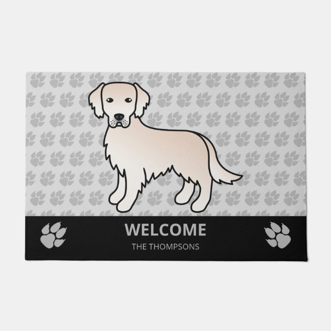Felpudo Crema inglesa Golden Retriever Dog & Personalizado (Anverso)