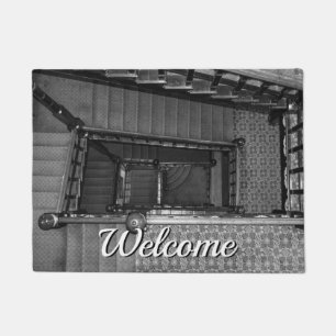 Felpudo Crescent Stairwell Grayscale Welcome Doormat