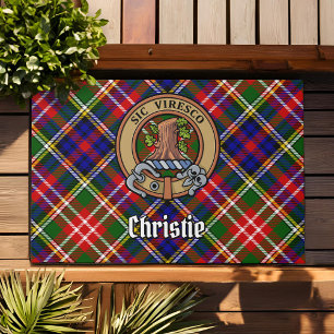 Felpudo Crest de Clan Christie sobre tartán
