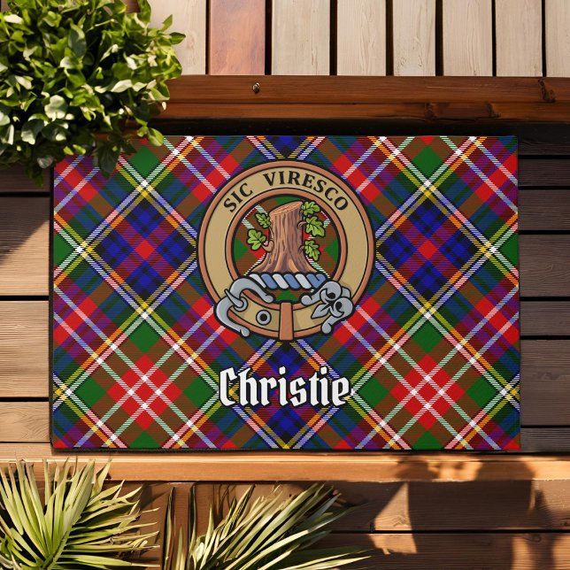 Felpudo Crest de Clan Christie sobre tartán (Subido por el creador)