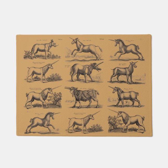 Felpudo Criatura Mítica Clásica Unicorniana (Anverso)