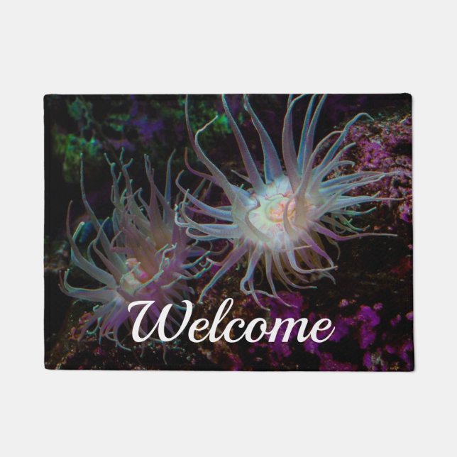 Felpudo Crimson Anemone Welcome Doormat (Anverso)