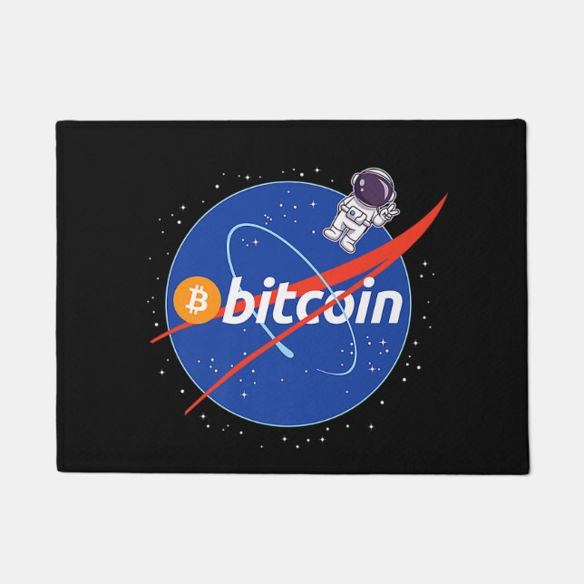 Felpudo Cripto espacial de moda de Bitcoin Astronauta (Anverso)