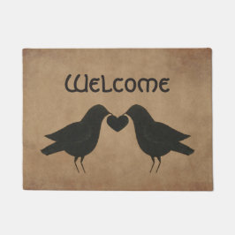 Felpudo Crows And Heart Welcome Door Mat