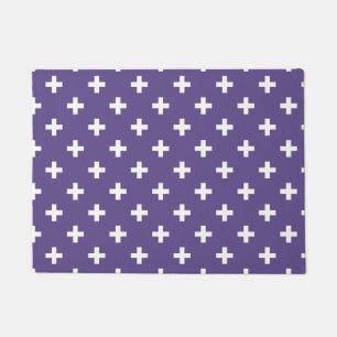 Felpudo Cruces de polka blanca sobre ultravioleta