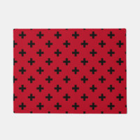 Cruces de polka negra en rojo