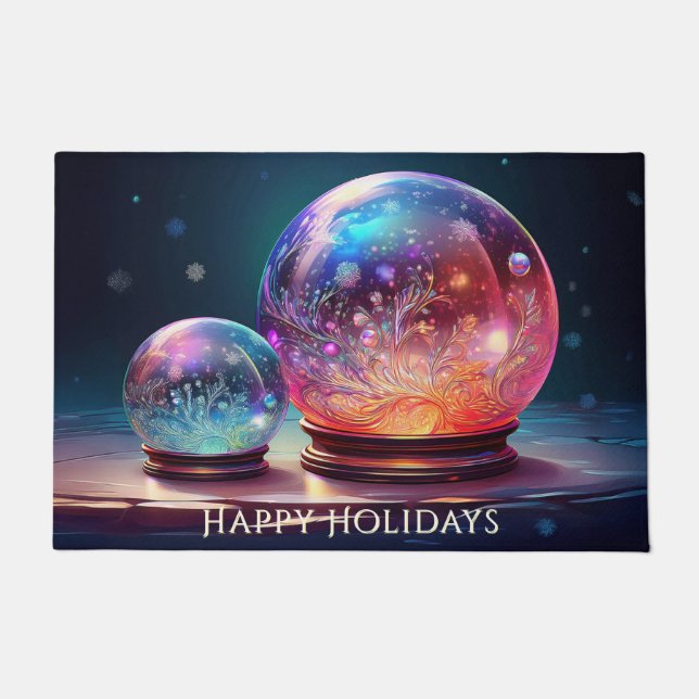 Felpudo Crystal Snowballs Holiday Doormat (Anverso)