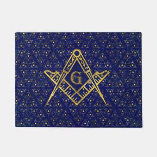 Felpudo Cuadrado y compases del símbolo del Freemasonry