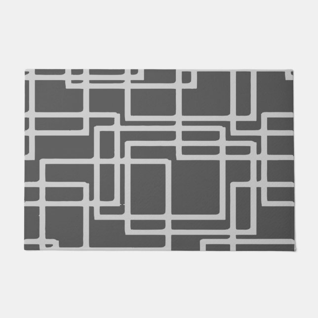 Felpudo Cuadrados blanqueados modernos retros de la (Anverso)