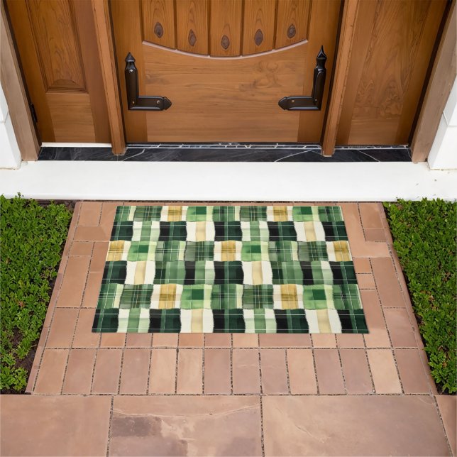 Felpudo Cuadro de Patchwork Esmeralda (Exterior)