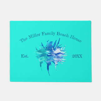 Felpudo Cubierta acuática-verde azulada azul de concha