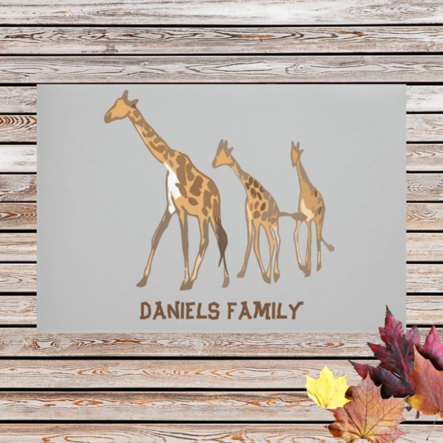 Felpudo Cubierta personalizada de la familia Giraffe (Subido por el creador)