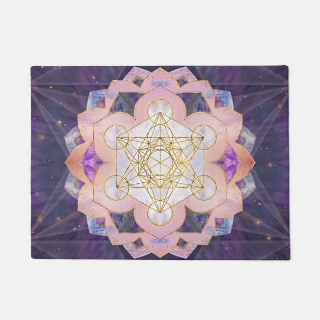 Felpudo Cubo de Metatron en Gemstone lotus (Anverso)