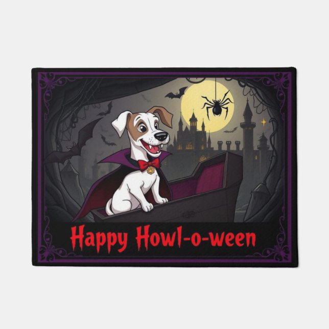 Felpudo Cuenta Whippet Feliz Howl-o-ween (Anverso)